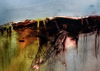 Stephen M. Redpath, Border hillside, Watercolour, 25x52, £550