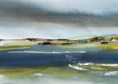 Stephen M. Redpath, High tide, Watercolour, 100x40 Heinzel,