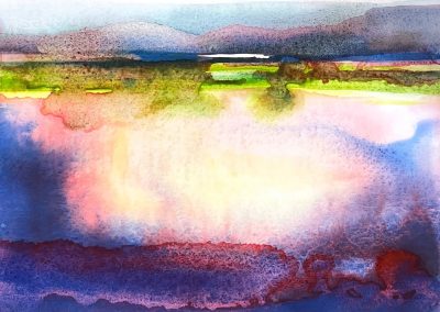 Stephen M. Redpath, Light on the Dinnet lochs, Watercolour, 34x24 Tolquhon